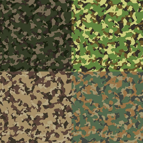 Nahtloses Muster Mehrfarbiger Militärischer Tarnung Klassischer Armeecamp Abstrakte Armee Und — Stockvektor