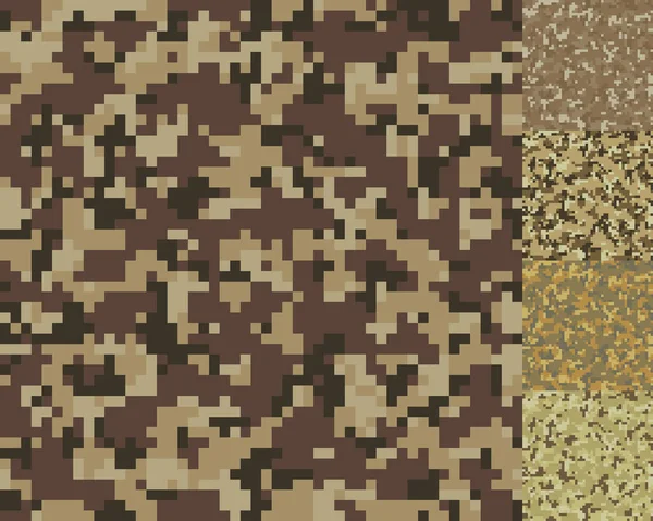 Ensemble Motifs Camouflage Pixel Camo Pixel Sans Couture Armée Chasse — Image vectorielle
