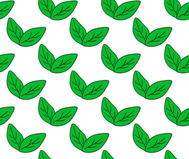 Nane yaprağı dikişsiz desen. Nane şekeri yaprakları. Vektör illüstrasyonu