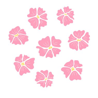 Meadow flowers. A set of simple wildflowers for the design of cards, patterns