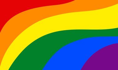 LGBT bayrak gökkuşağı renklerinin pankartı. Gurur Ayı için arka plan. Vektör illüstrasyonu