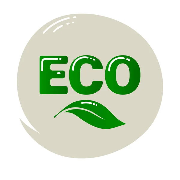 Эко Логотип Листом Эко Подсветкой Фоне Формы Мбаппе Зеленого Листа — стоковый вектор