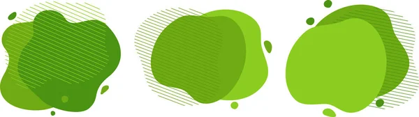 Absztrakt Szerves Folyékony Zöld Formák Környezetvédelmi Elemek Bannerhez Szöveghez Címkéhez — Stock Vector