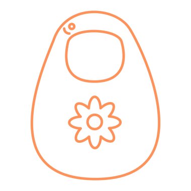 Çiçekli bebek önlüğü taslağı. Vektör illüstrasyonu