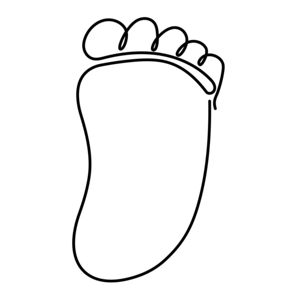 赤ん坊の足を1つの連続したラインで描かれる ベクターイラスト — ストックベクタ