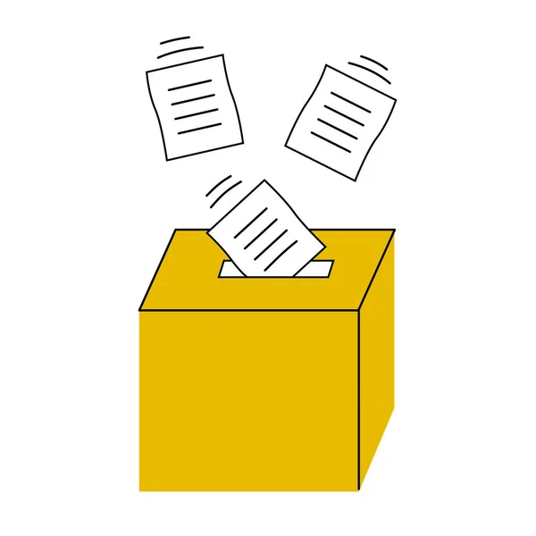 Ballot Papers Fall Ballot Box Concept Democracy Elections Voting Flat — Stock Vector