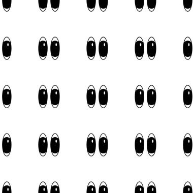 Çizgi roman retro göz kusursuz desen. Göz bebekleri büyük. Vektör illüstrasyonu