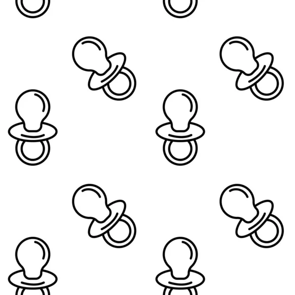 Baby Schnuller Symbol Nahtloses Muster Vektorillustration — Stockvektor