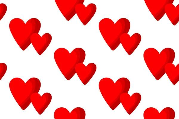 Два Серця Різного Розміру Великі Малі Пара Сердець Безшовний Візерунок — стоковий вектор
