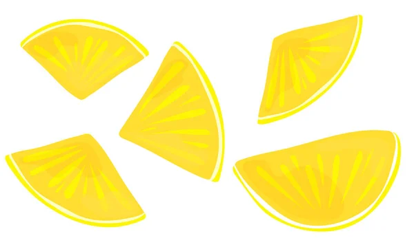 Tranches Agrumes Ensemble Tranches Citron Illustration Vectorielle — Image vectorielle