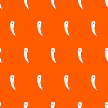 Turuncu arka planda hayvan dişleri. Cadılar Bayramı kusursuz. Vektör illüstrasyonu