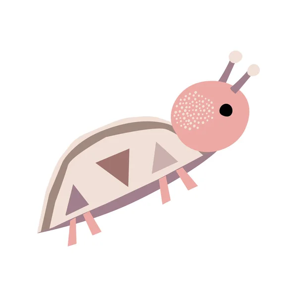 Escarabajo Gracioso Cortado Vista Lateral Elemento Diseño Infantil Para Tarjetas — Vector de stock