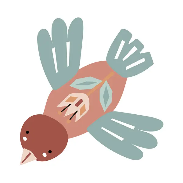Drôle Oiseau Élément Design Enfantin Illustration Vectorielle — Image vectorielle