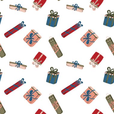 Moda hediye kutuları modeli. Pastel renklerde, kusursuz bir tatil hediyesi. Vektör illüstrasyonu