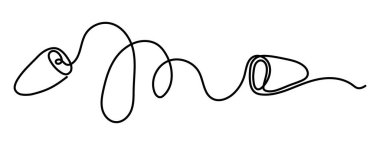 Sürekli bir kulak tıkacı çizimi. Minimalist stil basitliği vurgular. Düzenlenebilir satır. Vektör illüstrasyonu