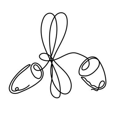 Kulak tıkacı çizen minimalist bir çizgi. Düzenlenebilir çizgi sanatı. Vektör illüstrasyonu