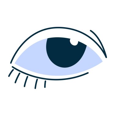 Mavi göz çizgisi çizimi. Minimalist ve modern tasarım. Logo, markalaşma veya yaratıcı projeler için. Vektör illüstrasyonu