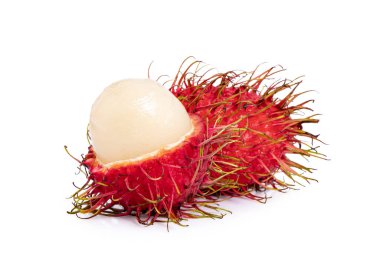 Rambutan kırpma yolu ile beyaz arka planda izole