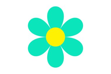 Papatya çiçeği. Beyaz arkaplan simgesi.