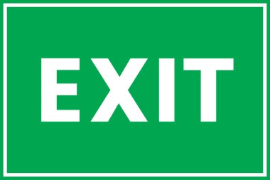 Çıkış işareti simgesi. Acil çıkış işareti. Vektör tasarımı.