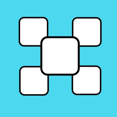 Beş boş fotoğraf çerçevesinden oluşan şablonlar.