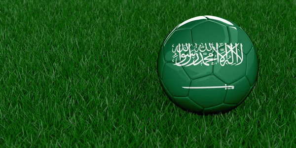 Arabia Saudita Fútbol Nacional Con Patrón Bandera Nacional Copa Del —  Fotos de Stock