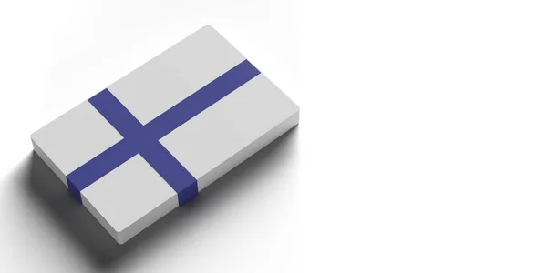 带有复制空间和裁剪路径的芬兰国旗背景 3D渲染了图解概念 国家骄傲的象征 横向构图 十三面不同的旗帜 — 图库照片