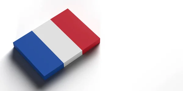 コピースペースとクリッピングパスを持つフランスの旗の背景 3Dレンダリングイラストのコンセプト フランス国の誇りのシンボル 水平構成 十三旗のセット — ストック写真