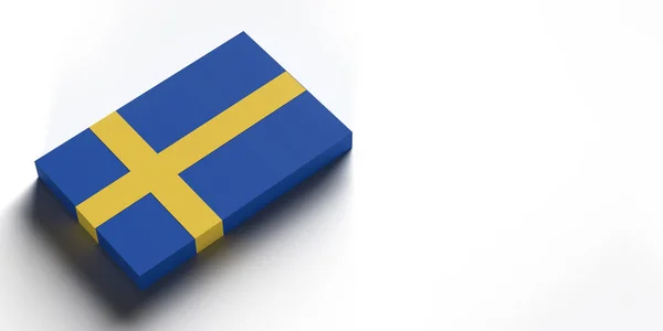 Sverige Flagga Banner Bakgrund Med Kopieringsutrymme Och Klippbana Renderad Illustration — Stockfoto