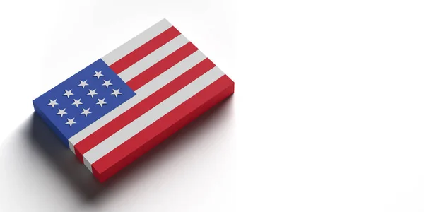 アメリカ国旗 アメリカ コピースペースとクリッピングパスを持つバナーの背景 3Dレンダリングイラストのコンセプト 国の誇りのシンボル 水平構成 十三旗のセット — ストック写真