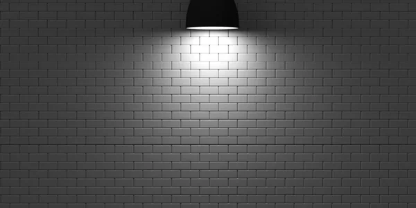 Plafonnier Lumineux Cylindrique Noir Blanc Sur Fond Mur Vide Avec Photo De Stock
