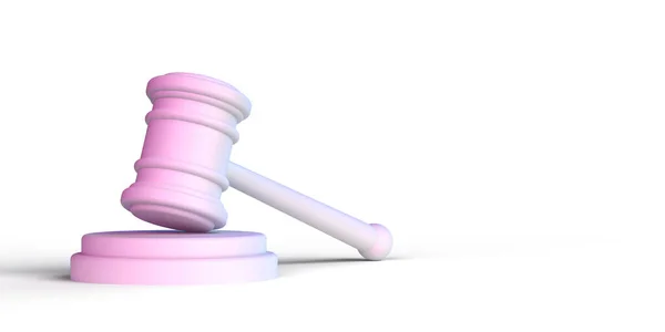 Dommer Gagvel Hviler Klingende Blokk Loven Rettferdighetssymbolet Illustrasjon Hvit Bakgrunn – stockfoto