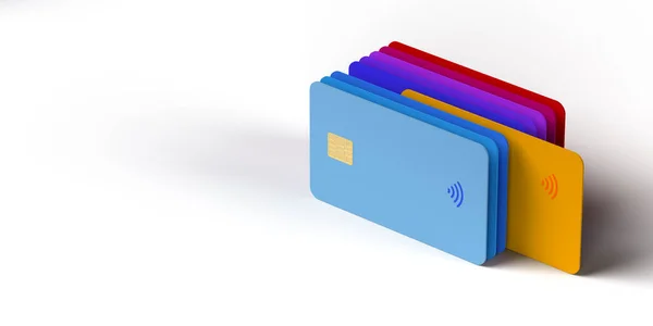ゴールドクレジットカードの等価性 トップビュー 影の白い背景に隔離された スペースとクリッピングパスをコピーします 3Dレンダリングオンライン銀行 ショッピング決済 モバイル財布取引 タッチフリーシンボル — ストック写真