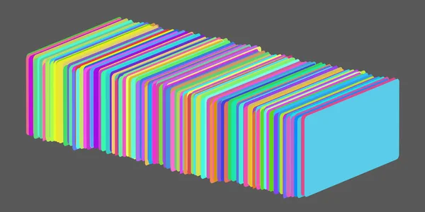 色彩斑斓的办公室文件夹文件灰色背景 复制空间 3D上色彩斑斓的抽象条纹渲染水平构图 拉伸效果 条纹图案 一组6个模板 — 图库照片