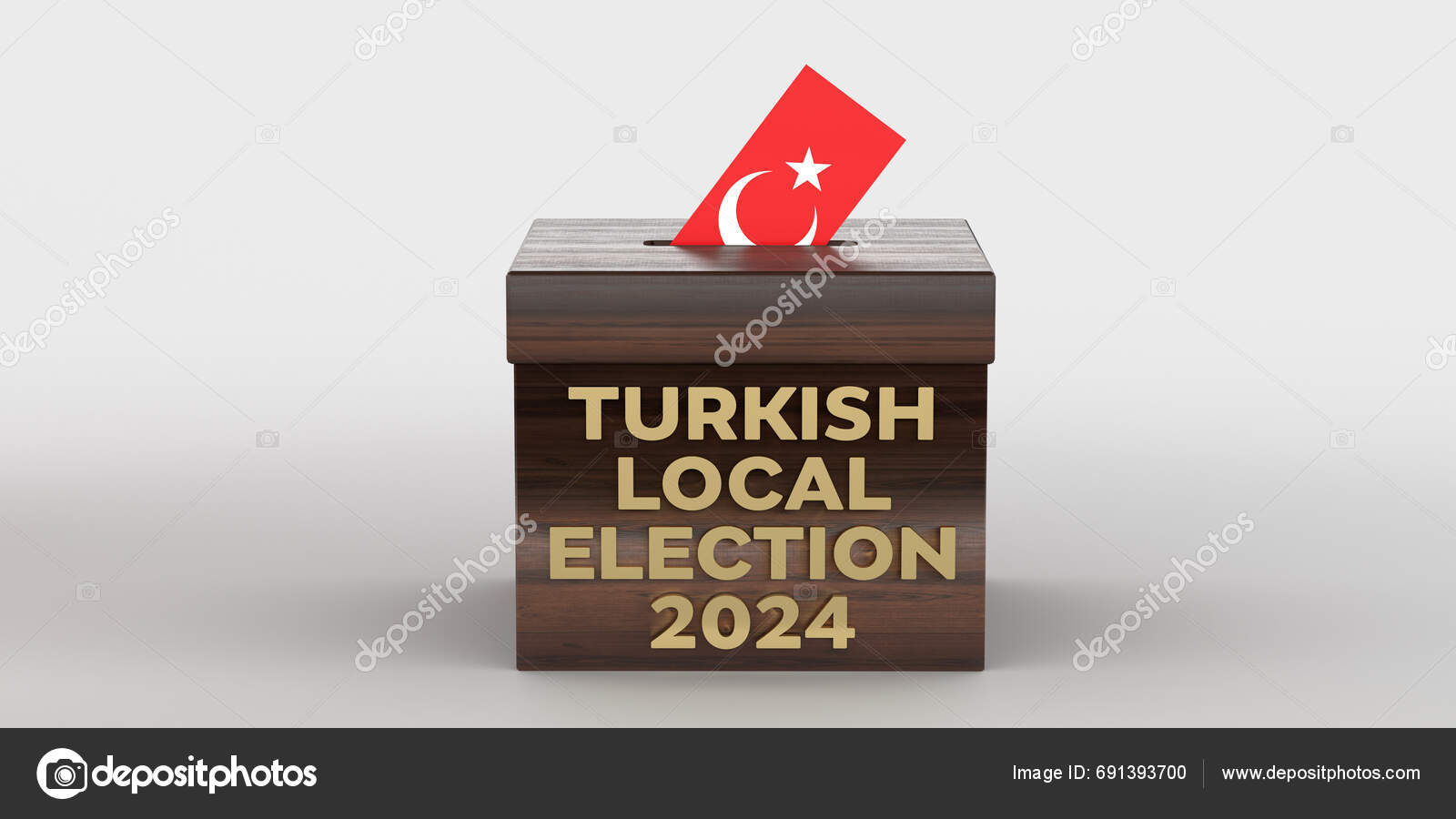 Turkish Flag Design Envelope Turkish Local Election 2024 Text Ballot
