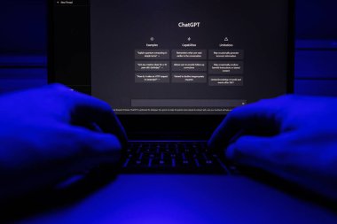ChatGPT on computer. Chat GPT is artificial intelligence AI chatbot which was launched by OpenAI. High quality photo