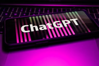 ChatGPT on computer. Chat GPT is artificial intelligence AI chatbot which was launched by OpenAI. High quality photo