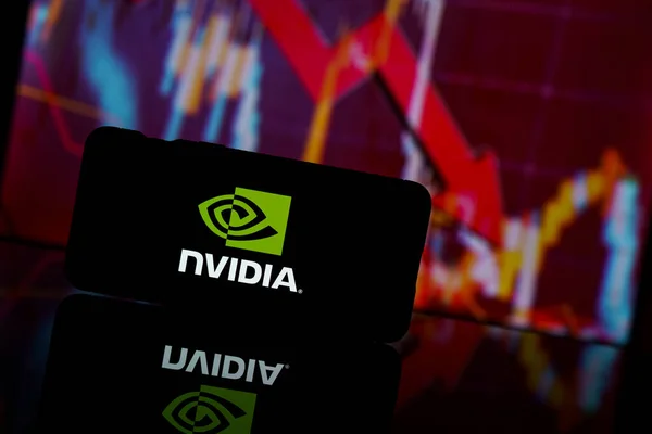 Paris Frankreich 2023 März Nvidia Aktien Gehen Der Börse Auf — Stockfoto