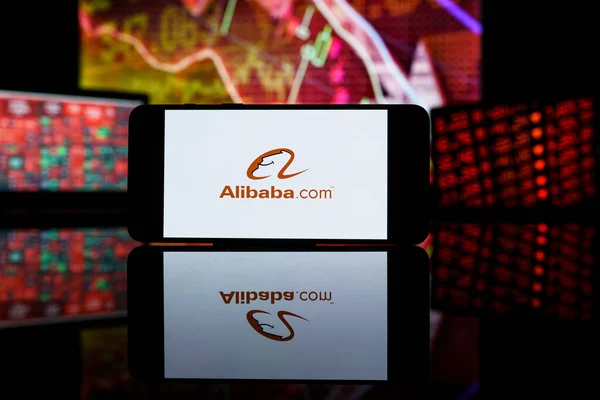 Parijs Frankrijk 2023 Maart Aandelen Alibaba Dalen Beurs Alibaba Bedrijf — Stockfoto