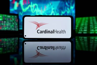 New York, Amerika Birleşik Devletleri - 29 Mart 2023: CardinalHealth şirketi borsada. Kardinal Sağlık Finansal başarı ve kâr