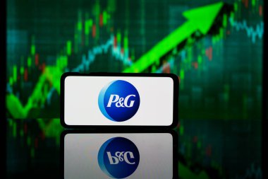 New York, Amerika Birleşik Devletleri - 10 Mart 2023: Procter ve Gamble şirketleri borsada. P ve G finansal başarı ve kâr