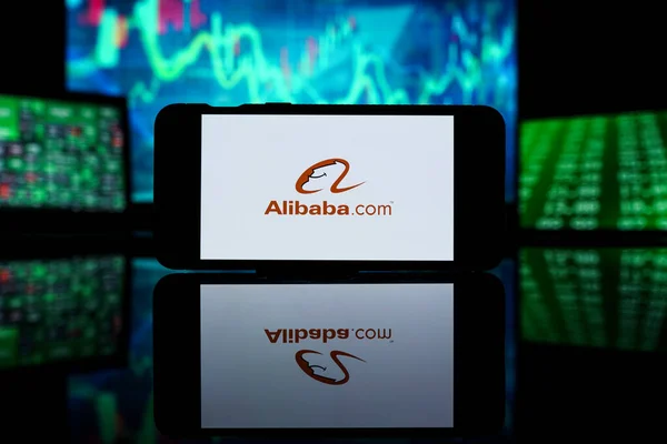 stock image New York, United States of America - 2023 March 29: Alibaba.com company on stock market. Alibaba financial success and profit