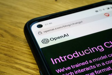 Kaunas, Litvanya - 13 Haziran 2023: Smart Pone 'da OpenAI logosu. Yüksek kalite fotoğraf