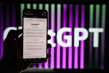 Kaunas, Litvanya - 23 Temmuz 2023: OpenAI ChatGPT logosu ekranda. Yüksek kalite fotoğraf