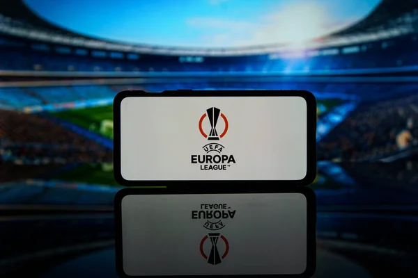 Europa League Logo Screen Football Europe League Tournament High Quality — Stock Photo, Image
