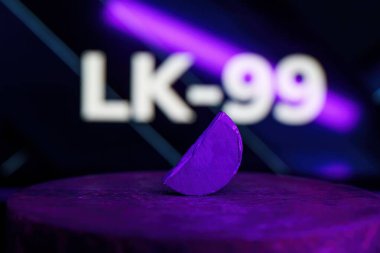 Seoul, South Korea - August 2, 2023: LK-99 room-temperature revolutionary superconductor. High quality photo clipart