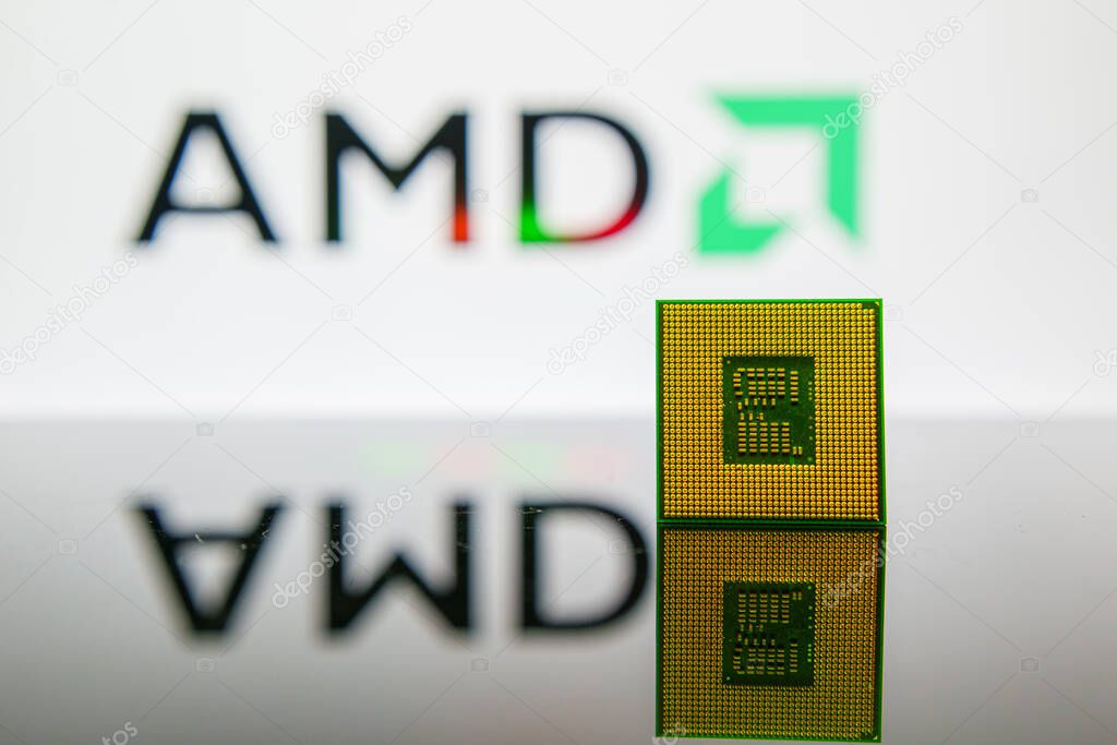 New Jersey, United States of America - February 5: AMD semiconductor chip computer processor