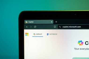 Kaunas, Litvanya - 28 Mayıs 2024: Microsoft Copilot Ai Chatbot dizüstü ekranda. Yüksek kalite fotoğraf
