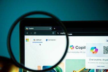 Kaunas, Litvanya - 28 Mayıs 2024: Microsoft Copilot Ai Chatbot dizüstü ekranda. Yüksek kalite fotoğraf