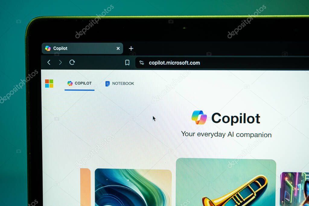 Kaunas, Lithuania - 2024 May 28: Microsoft Copilot Ai chatbot on laptop screen. High quality photo